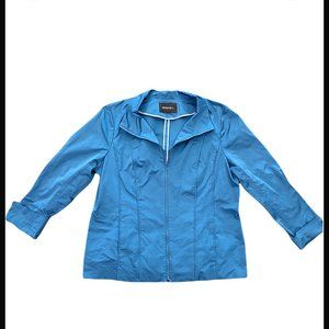 Lafayette 148 New York Designer Zip Up Jacket Teal Large